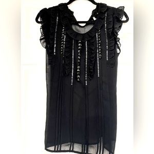 Sheer embellished top large (fits like medium)